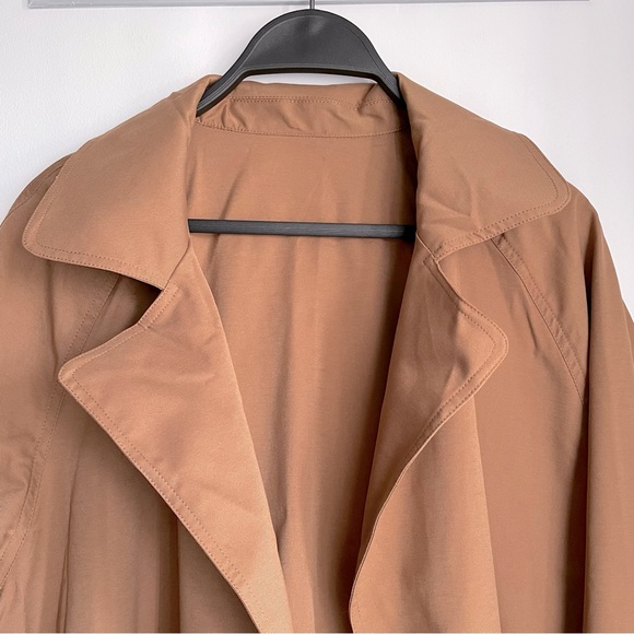 Tan Long Open Trench Coat - Picture 3 of 9